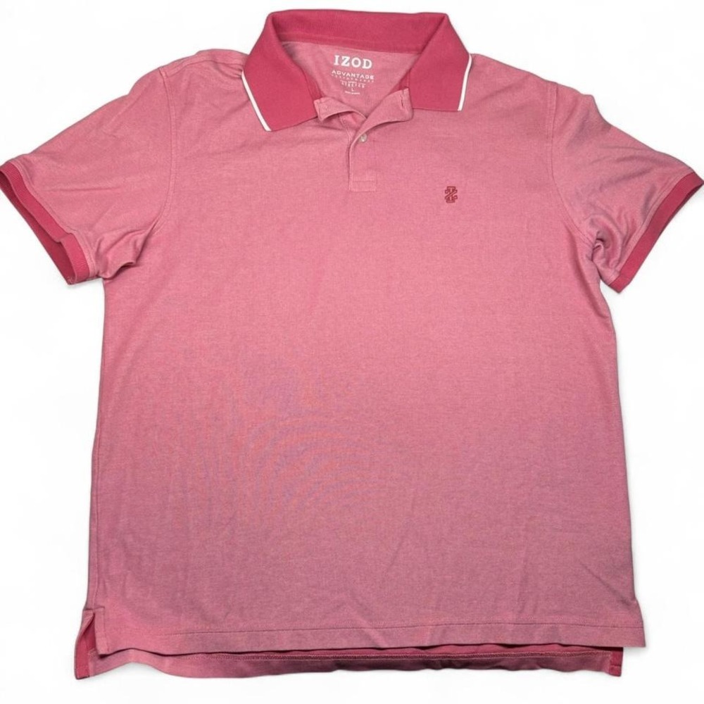 IZOD Advantage Performance Stretch Pink Polo Shirt Mens Large‎ Preppy Academia